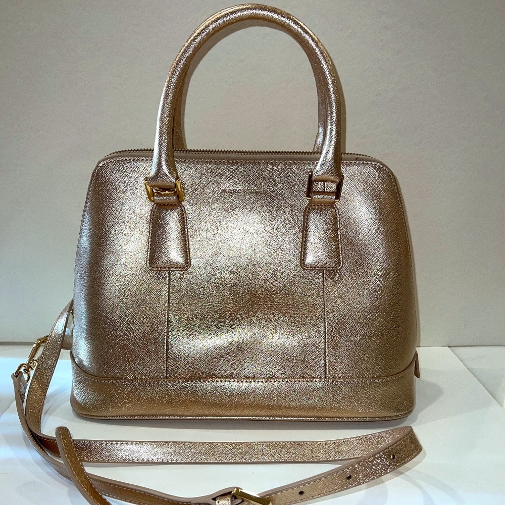 Marc Fisher Eleanor Satchel in Champagne Metal